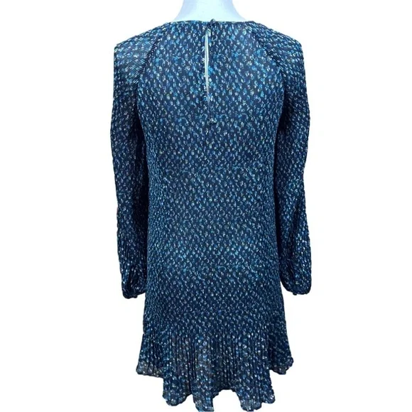 NWT Madewell Crinkle ‘Georgette’ Floral Mini Dress in Deep Indigo Size Medium - Picture 5 of 10